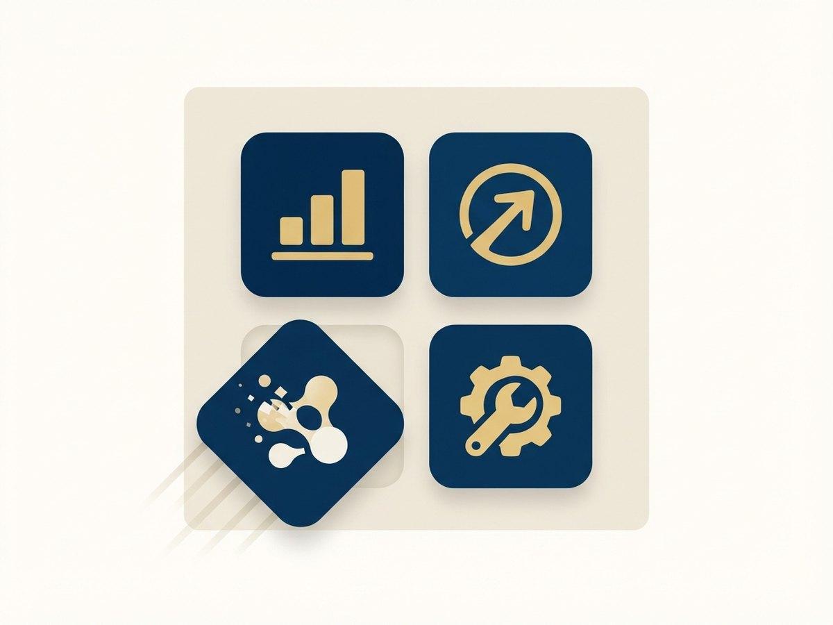 Four app tiles, one of them being removed
