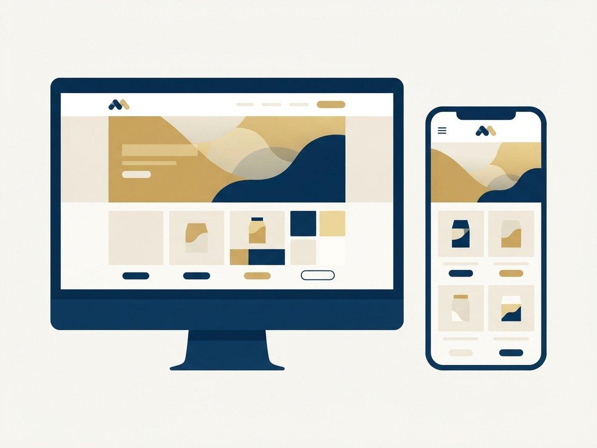 A finished custom storefront on desktop and mobile side by side