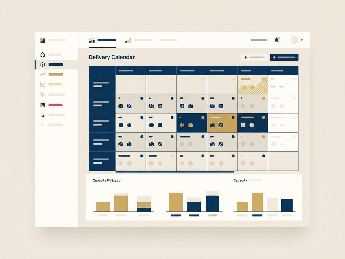Vendor capacity admin screen with a delivery calendar
