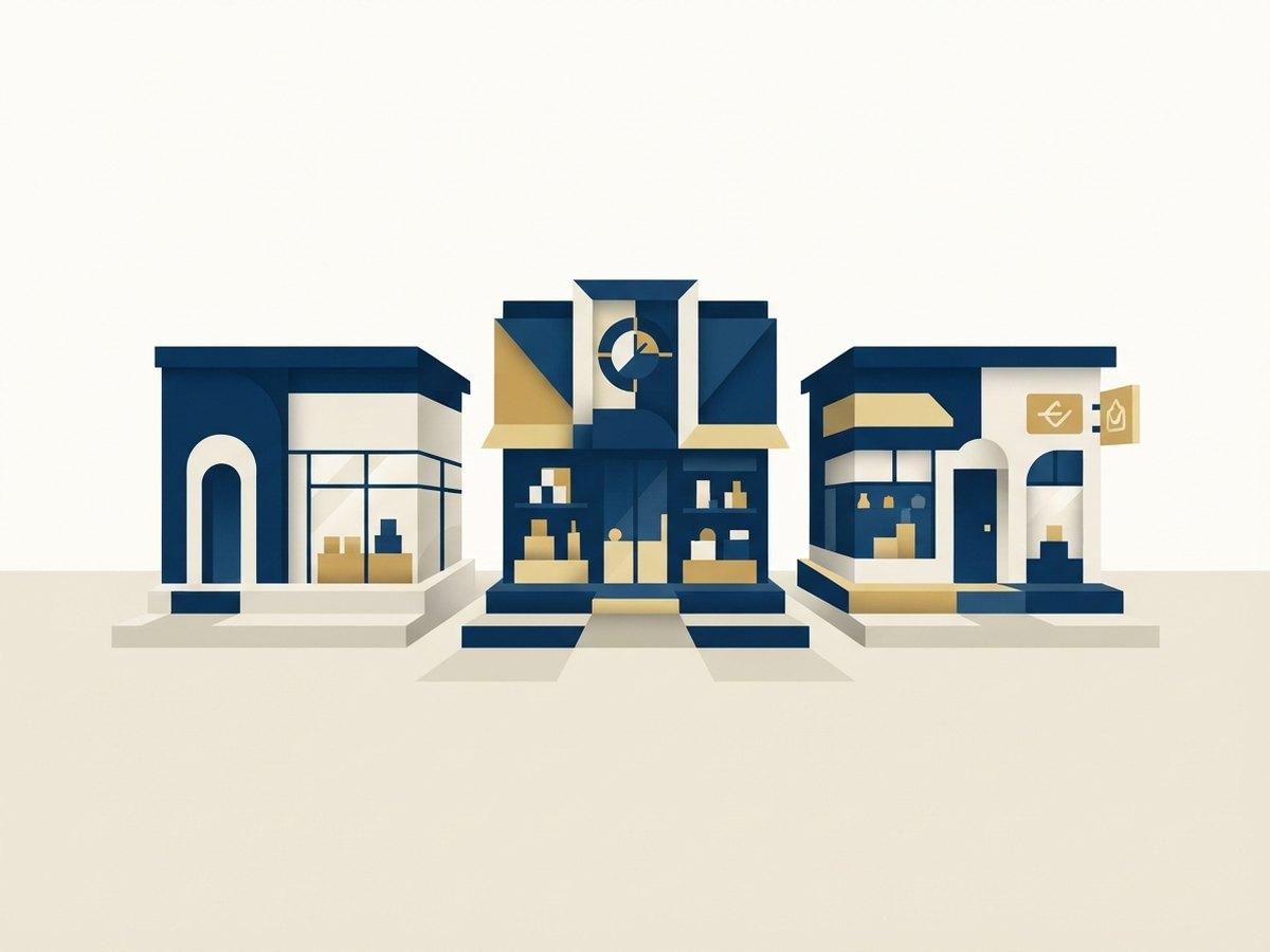A market launch sequence shown as storefronts by country