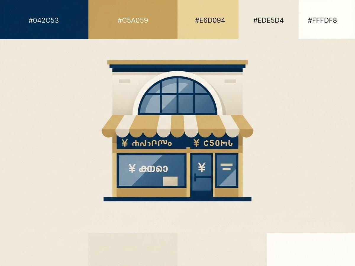 One storefront shown in several currencies and languages